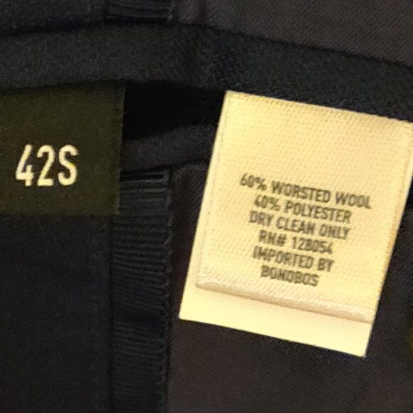 Bonobos Navy Blue Standard Fit Wool Blazer 42S - Picture 7 of 7